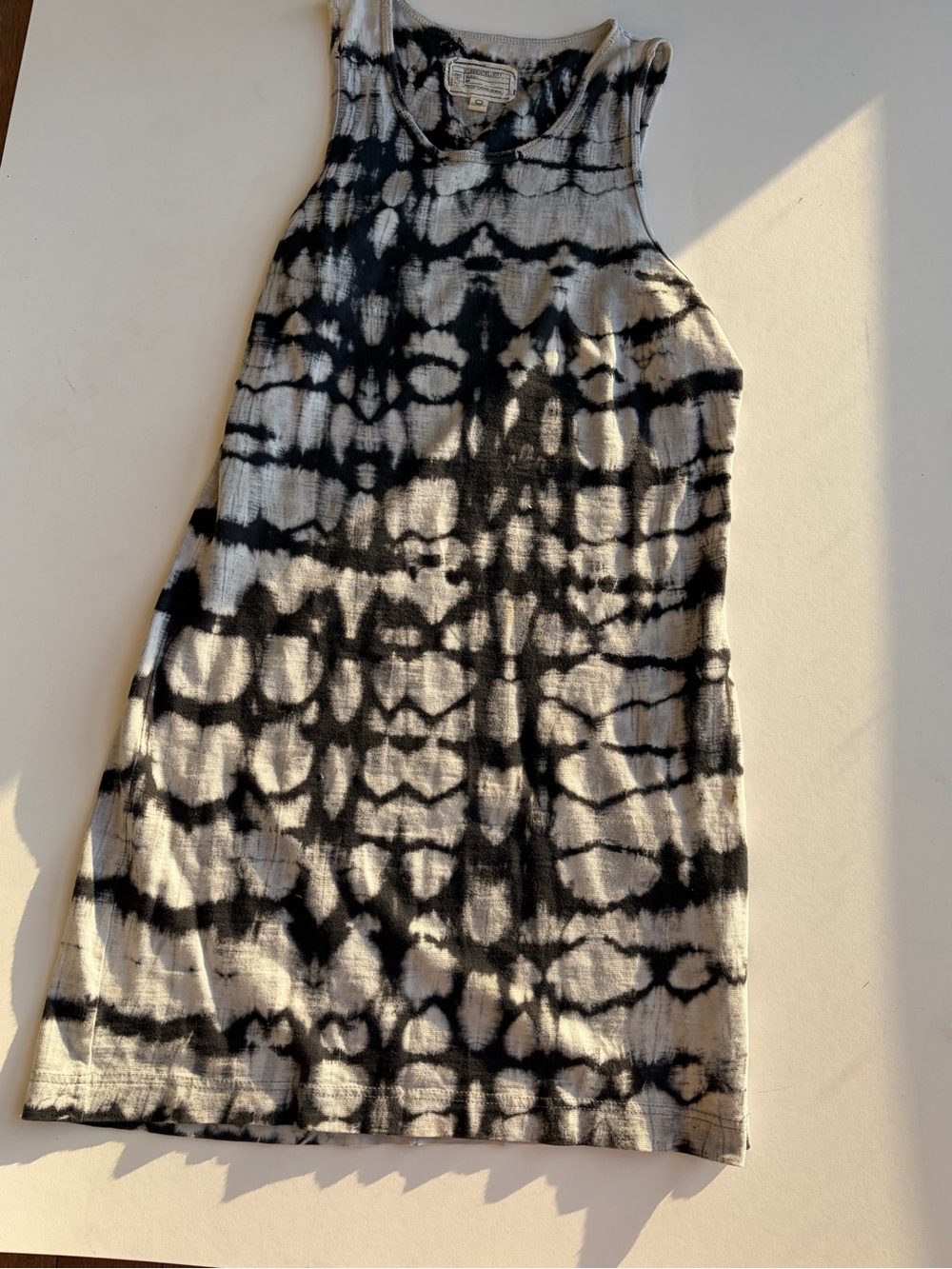 CURRENT ELLIOT Black & White Tie Dye cotton sundress.